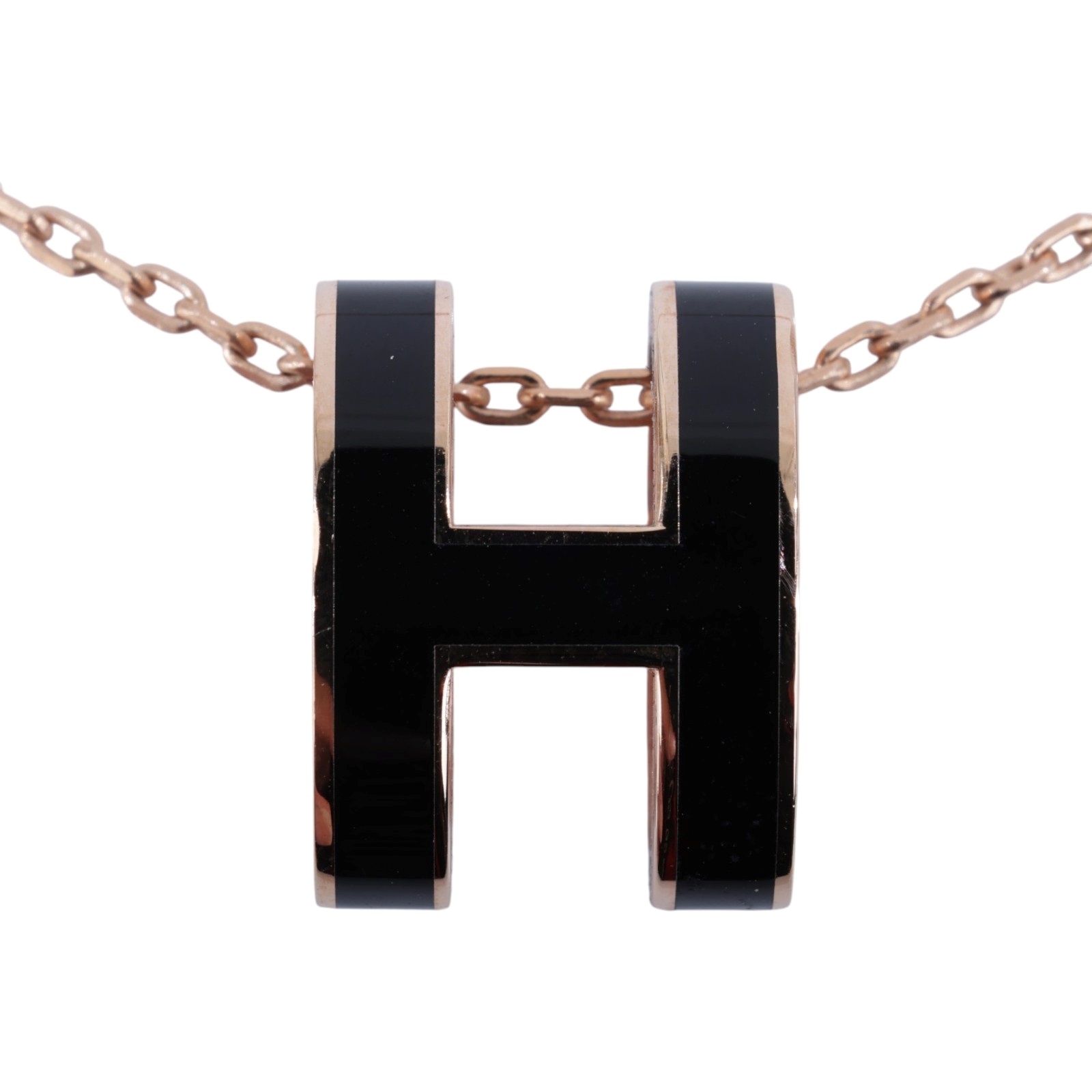 愛馬仕 Hermes Pop H 墜飾 黑色 H147991FO03 ST0188 玫瑰金色 黑POP H項鍊 大 原廠盒子/內襯