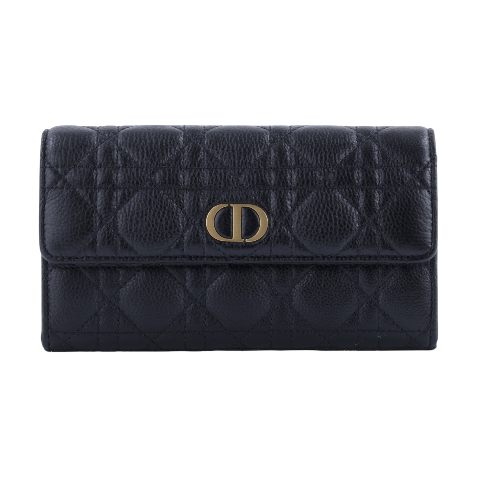 迪奧 CHRISTIAN DIOR Caro 錢包 長夾 小牛皮 S5039UWHC 黑金Caro Orchid 長夾 原廠盒子/防塵袋/購買證明