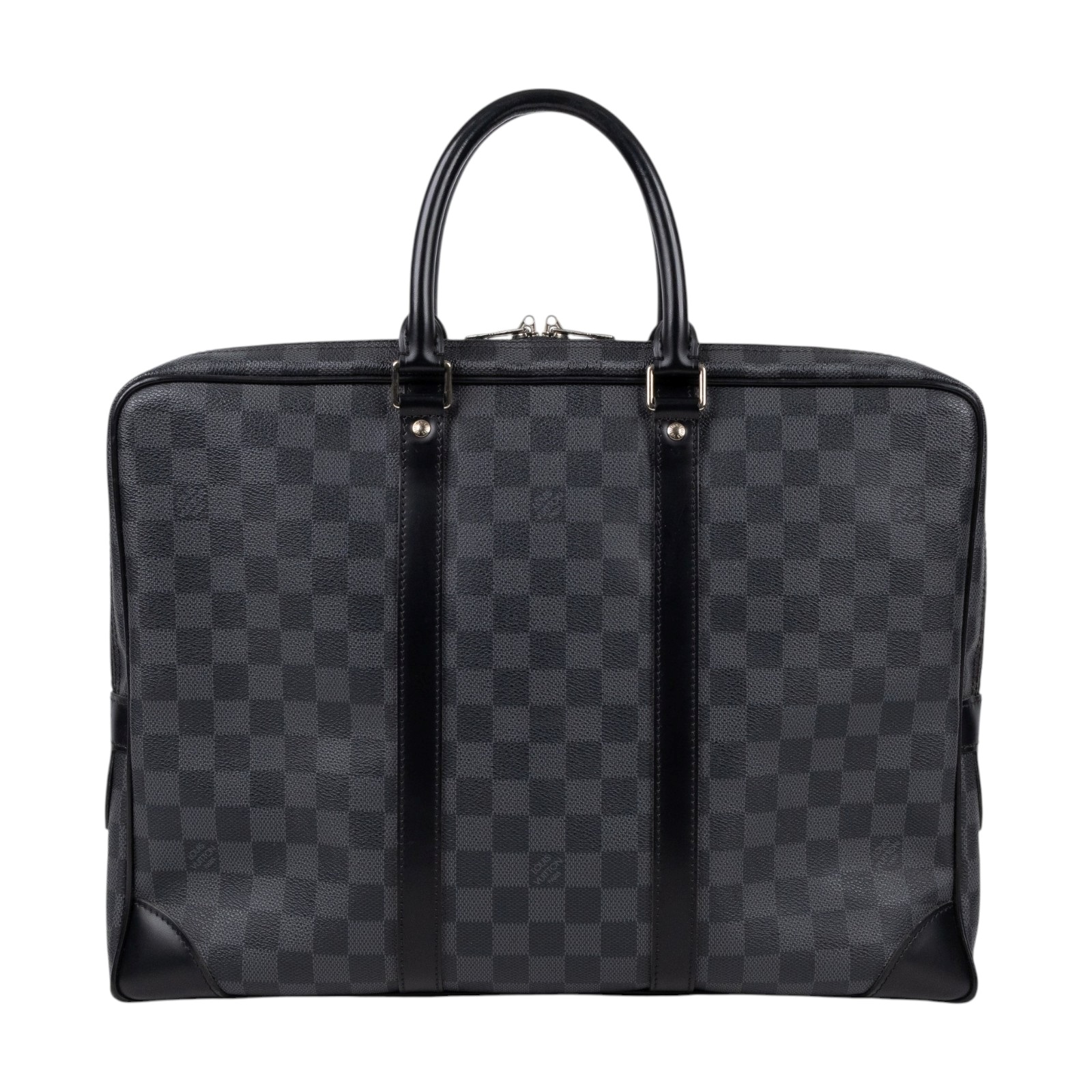 路易威登 LOUIS VUITTON Porte Documents Voyage 公事包 N41125 黑棋盤格公事包 鎖組/吊牌
