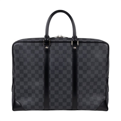 路易威登 LOUIS VUITTON Porte Documents Voyage 公事包 N41125 黑棋盤格公事包 鎖組/吊牌