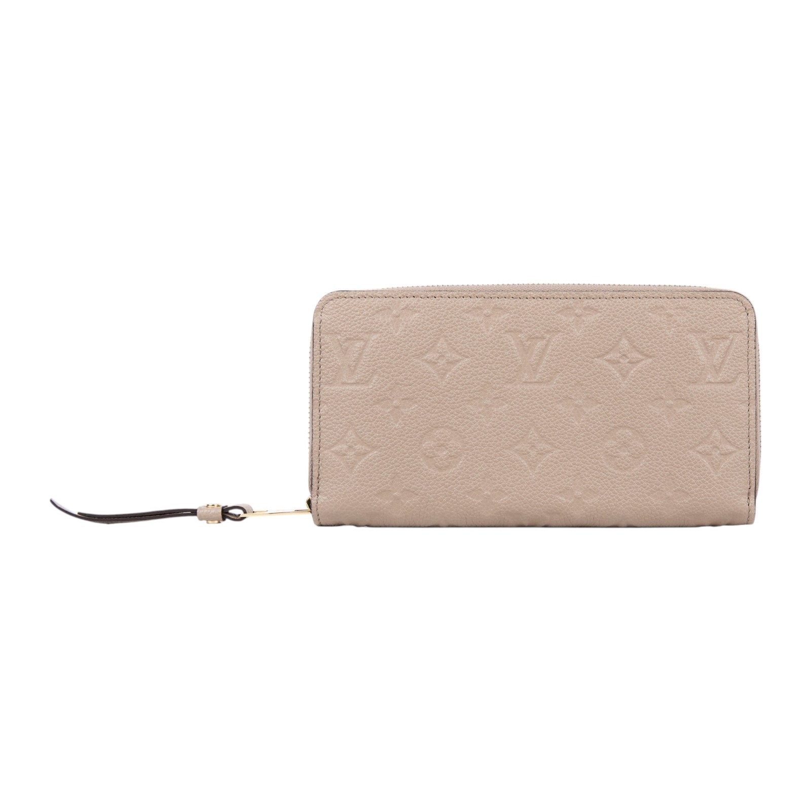 路易威登 LOUIS VUITTON 拉鏈錢包 壓花牛皮 米色 M69034 晶片款 斑鳩灰拉鍊長夾 防塵袋