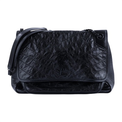 聖羅蘭 YSL SAINT LAURENT Niki 復古皮革 中型手袋 6331830EN08 黑NIKI 大號 防塵袋