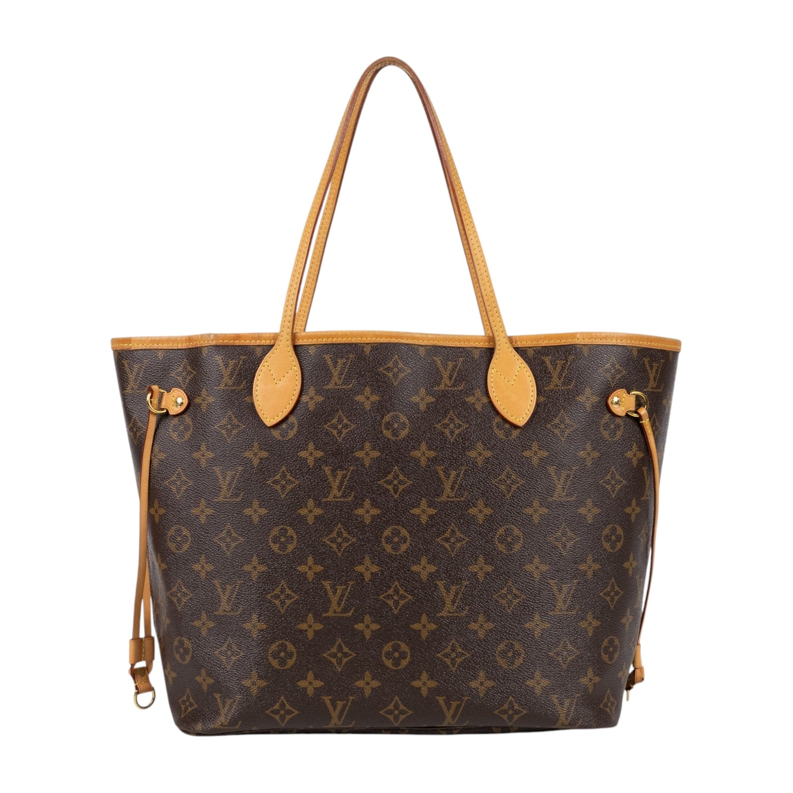 路易威登 LOUIS VUITTON Neverfull MM  經典帆布 肩背 購物袋 櫻桃紅內襯 M46987 晶片款 原花NEVERFULL MM 內袋