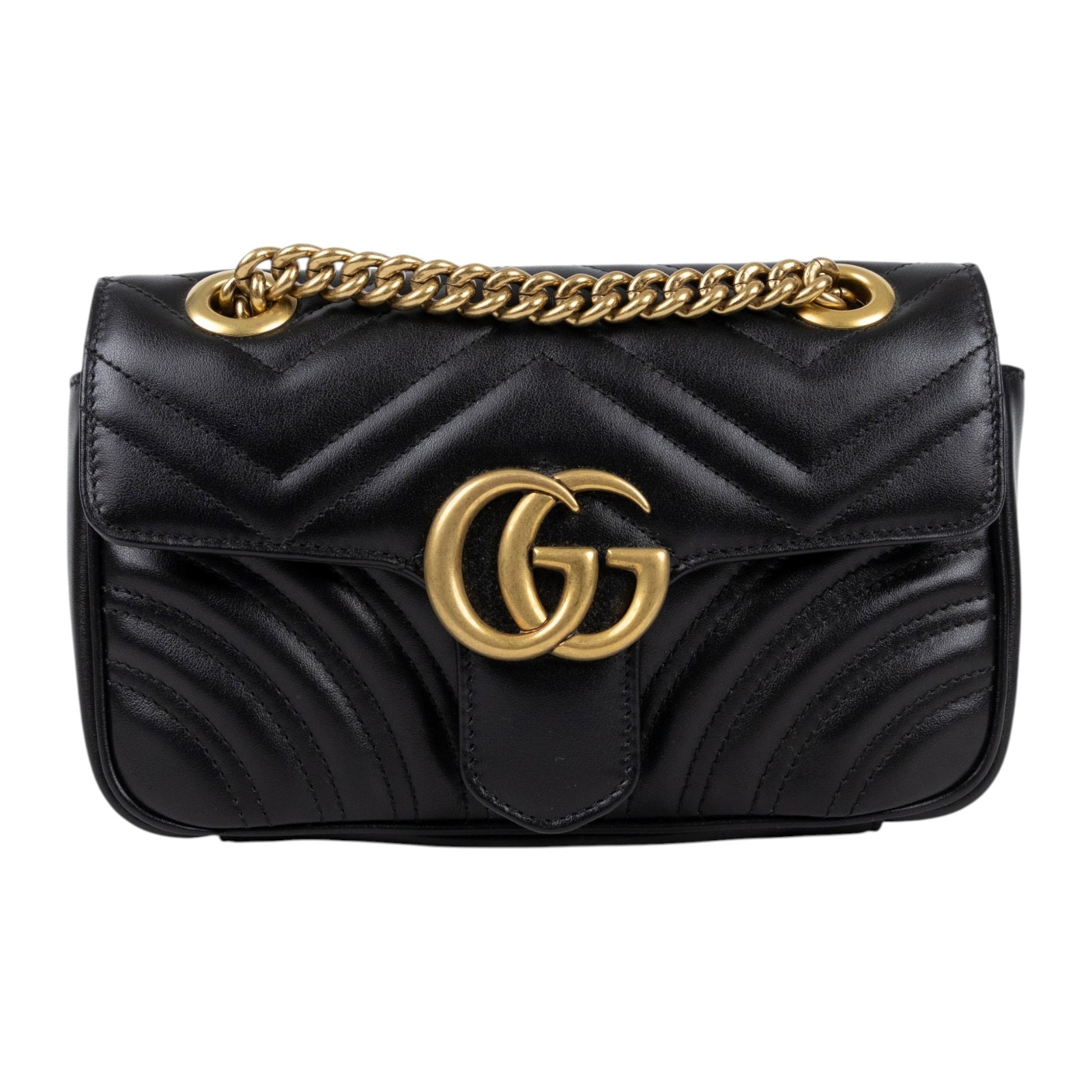古馳 GUCCI GG Marmont 迷你肩揹袋 446744 DTDIT 黑MARMONT 22CM 防塵袋