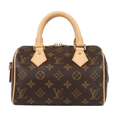 路易威登 LOUIS VUITTON Speedy Bandoulière 20 米色 帆布 手提 斜背 波士頓包 M46222 晶片款  防塵袋/鎖組/背帶