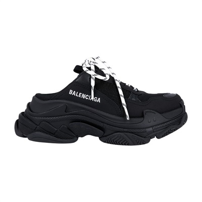 巴黎世家 BALENCIAGA Triple S Mule 穆勒鞋 拖鞋 老爹鞋 755686W3SM2_36 黑運動拖鞋 原廠盒子/防塵袋