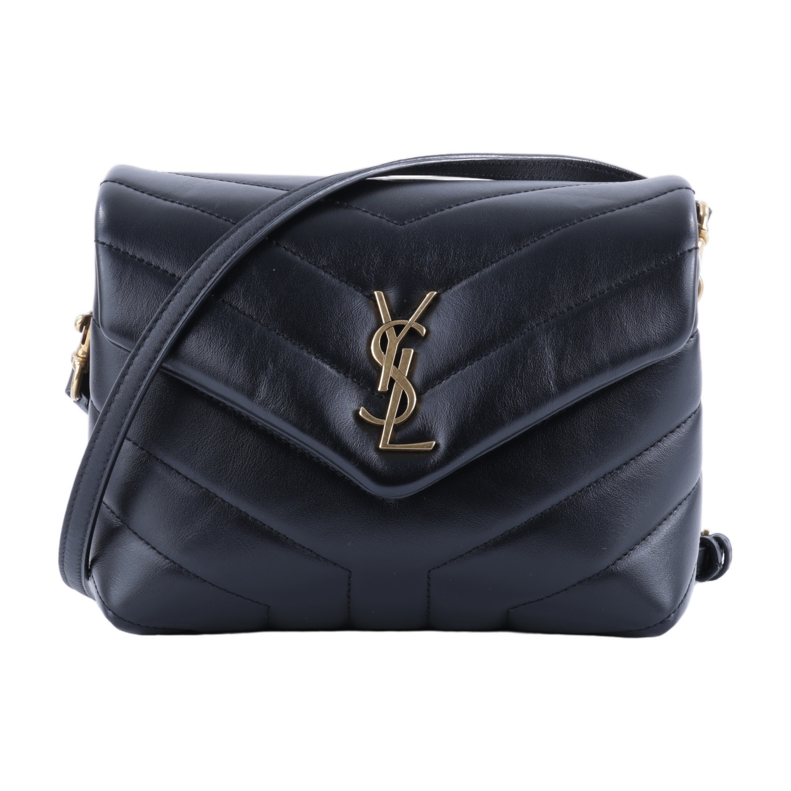 聖羅蘭 YSL SAINT LAURENT Loulou 絎縫 小牛皮 TOY 迷你 手袋  肩背 斜背包 金色五金 678401DV707  原廠盒子/防塵袋/背帶