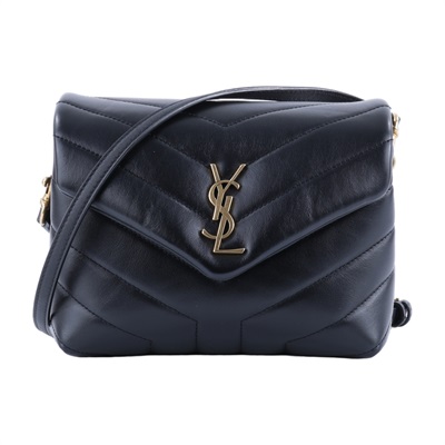 聖羅蘭 YSL SAINT LAURENT Loulou 絎縫 小牛皮 TOY 迷你 手袋  肩背 斜背包 金色五金 678401DV707  原廠盒子/防塵袋/背帶