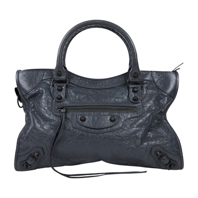 巴黎世家 BALENCIAGA Le City 機車包 中型 手提包 肩背包 8230582ABEK 灰LE CITY 中號 防塵袋/購買證明/背帶
