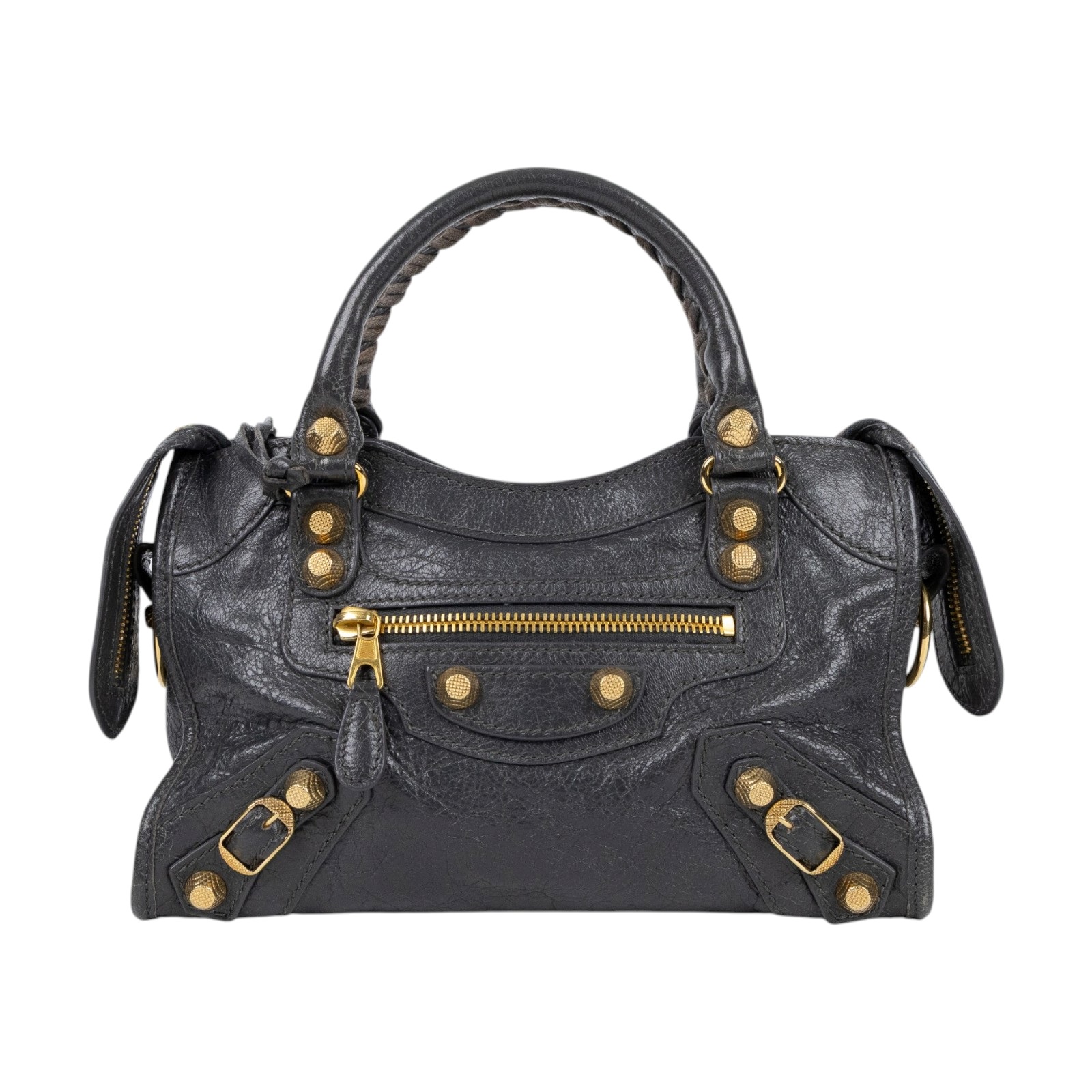 巴黎世家 BALENCIAGA Giant Mini City 手提 機車包 309544D94JG 灰金MINI CITY 防塵袋/鏡子/背帶