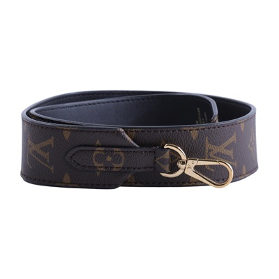 路易威登 LOUIS VUITTON Monogram 肩背帶 黑色 J02288 原花寬背帶 無附屬品