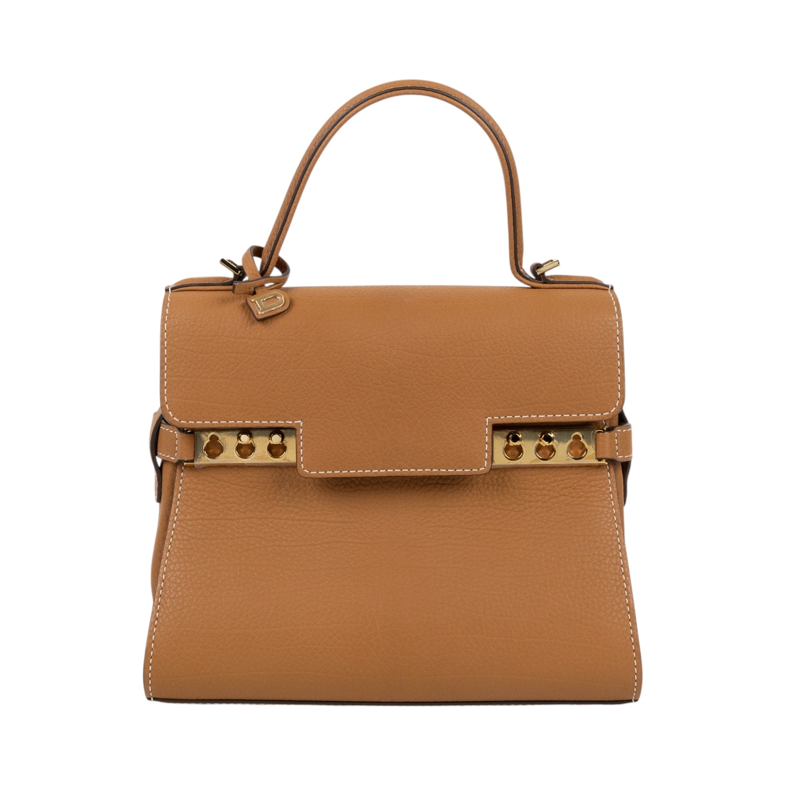 德爾沃 DELVAUX  Tempete PM 手提包 焦糖棕色 AA0612AMF0ADNDO 金棕TEMPETE PM 無附屬品