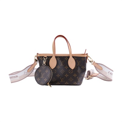 路易威登 LOUIS VUITTON Neverfull BB 手提 斜背包 米色背袋 M46705 晶片款 原花NEVERFULL BB 防塵袋/背帶/零錢包