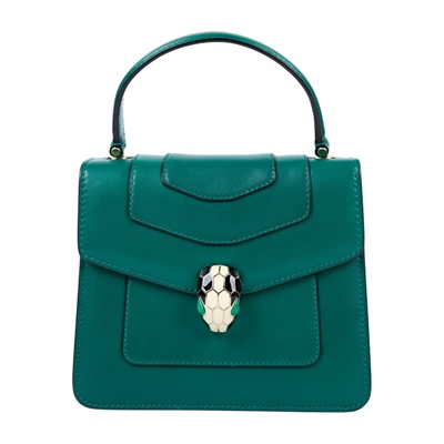 寶格麗 BVLGARI Serpenti Forever 手提包 小型 綠色 290569 綠蛇頭包 防塵袋/背帶