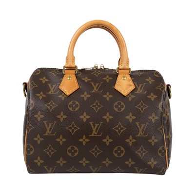 路易威登 LOUIS VUITTON Speedy Bandoulière  25 經典帆布 手提 斜背 波士頓包 M41113  防塵袋/背帶/鎖組