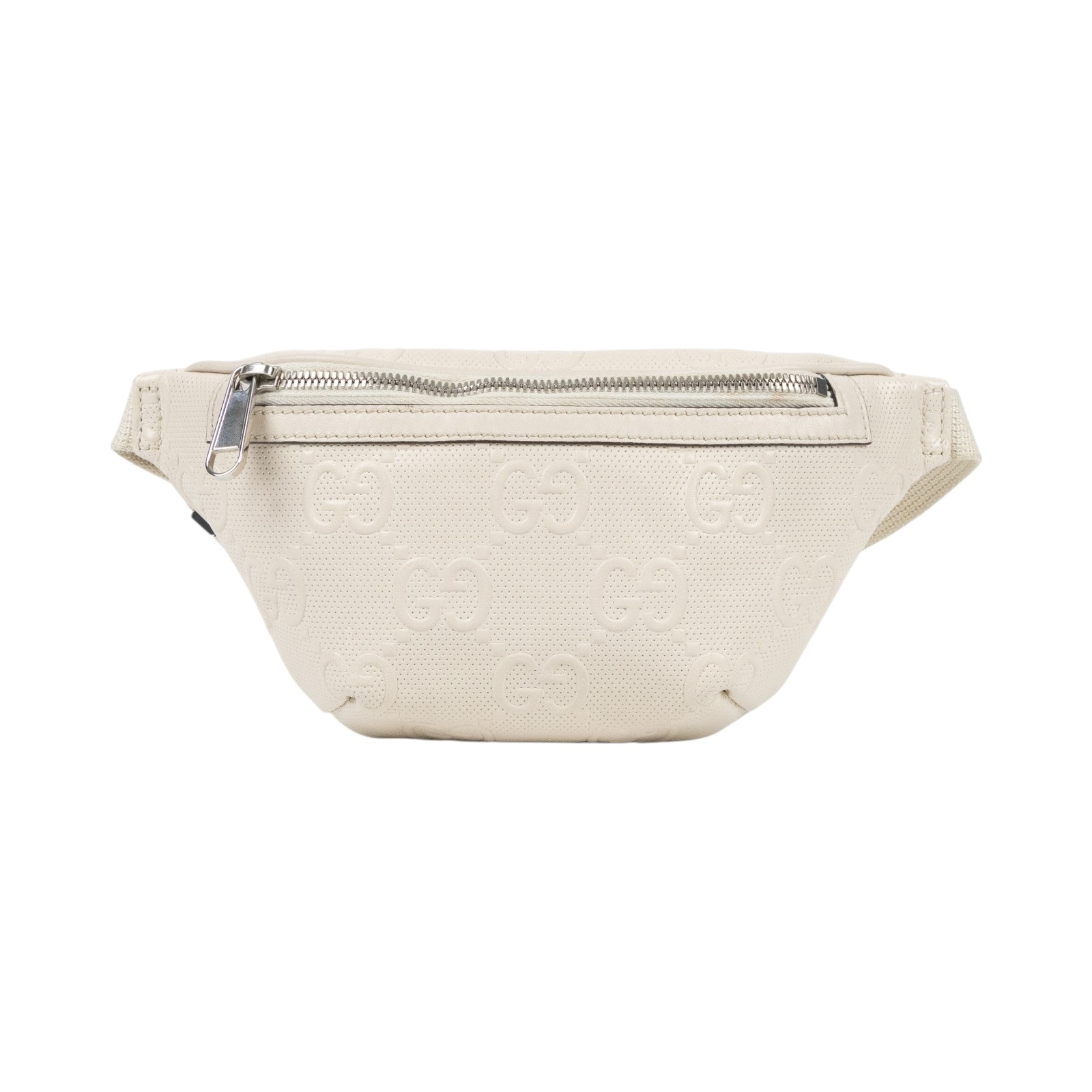古馳 GUCCI Jumbo GG 腰包 658582 1W3CN 白洞洞GG皮革腰包 無附屬品