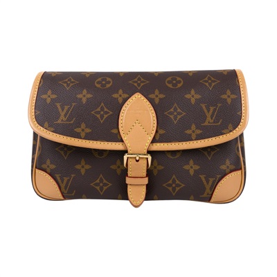路易威登 LOUIS VUITTON Diane 腋下包法棍 單肩背包 經典帆布 M45985 晶片款 棕原花DIANE法棍包 背帶2