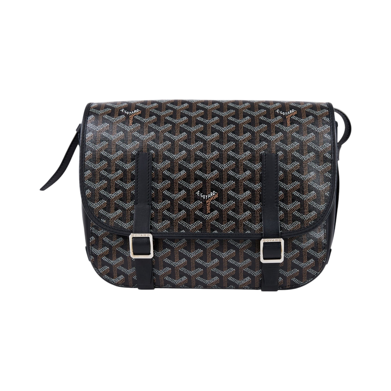 高雅德 GOYARD Belvédère PM 小型 馬鞍包 肩背包 斜背包  黑郵差包　初期型 無附屬品