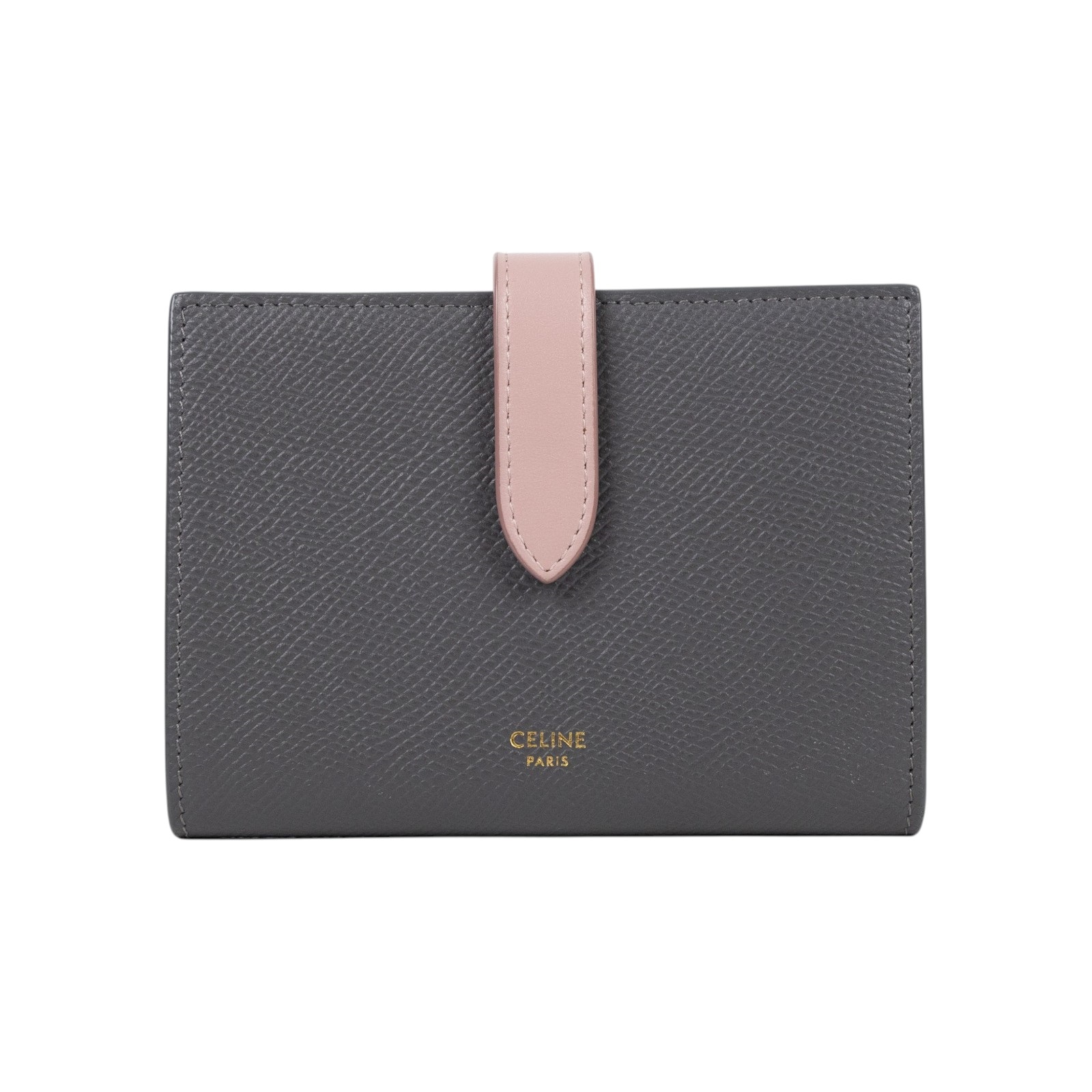思琳 CELINE Medium Strap Wallet 錢包 短夾 10B643BRU 灰STRAP中夾 原廠盒子/防塵袋