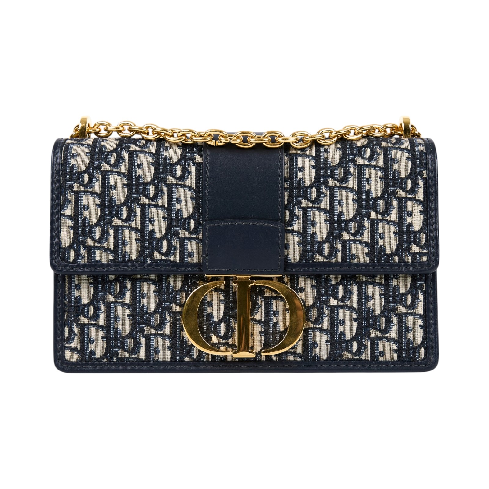迪奧 CHRISTIAN DIOR 30 Montaigne 鏈帶 肩背手提包 M9208UTZQ 藍緹花蒙田30鏈帶包 原廠盒子/防塵袋/保證卡