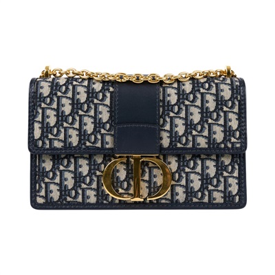 迪奧 CHRISTIAN DIOR 30 Montaigne 鏈帶 肩背手提包 M9208UTZQ 藍緹花蒙田30鏈帶包 原廠盒子/防塵袋/保證卡