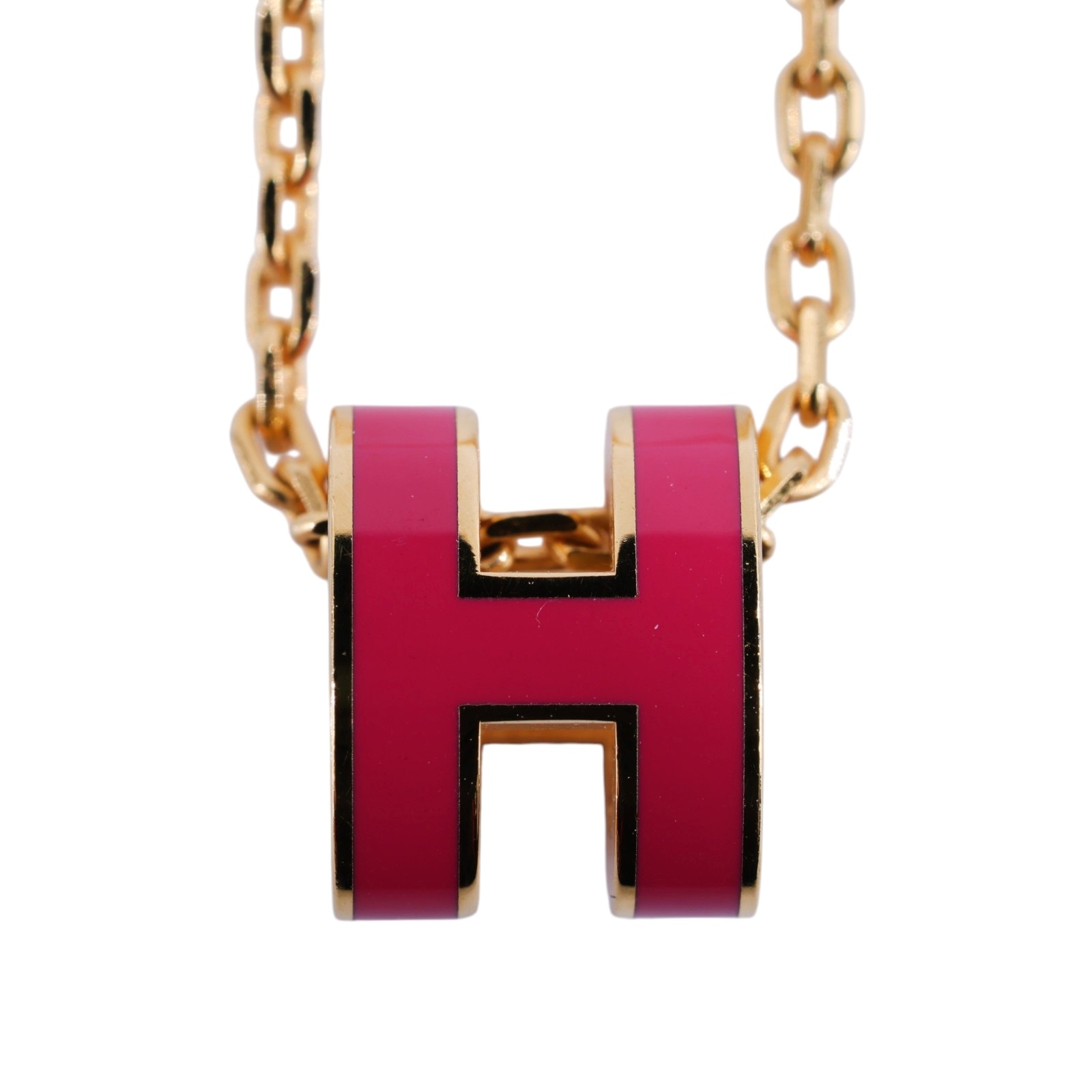愛馬仕 Hermes Mini Pop H 墜飾  墨西哥粉 H147992FvB3 GD0290 墨西哥玫瑰粉/金色POP H項鍊 MINI 防塵袋/原廠盒子