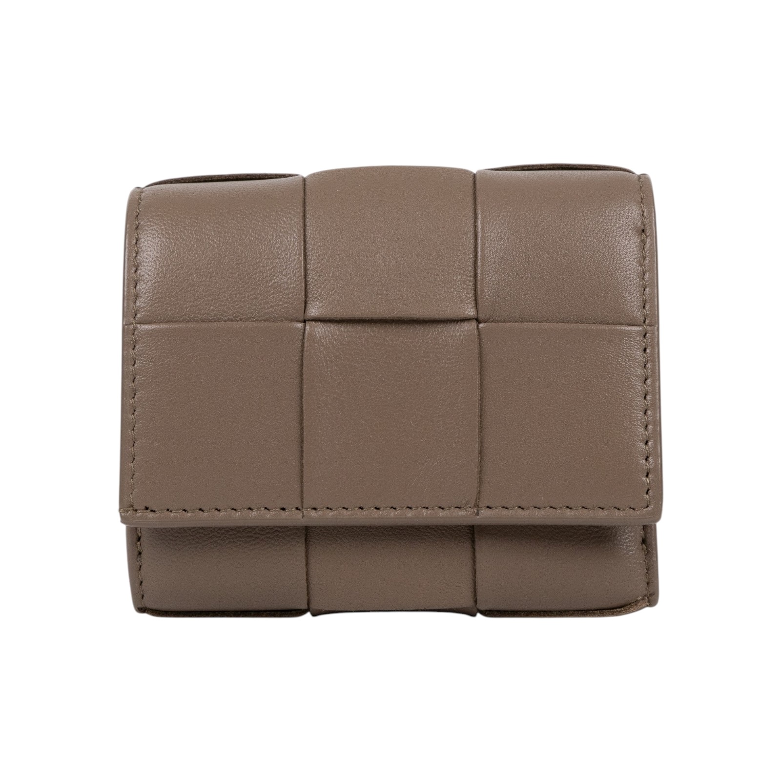 寶緹嘉 BOTTEGA VENETA 錢包 短夾 750244VCQC1 灰編織三折短夾 防塵袋/原廠盒子