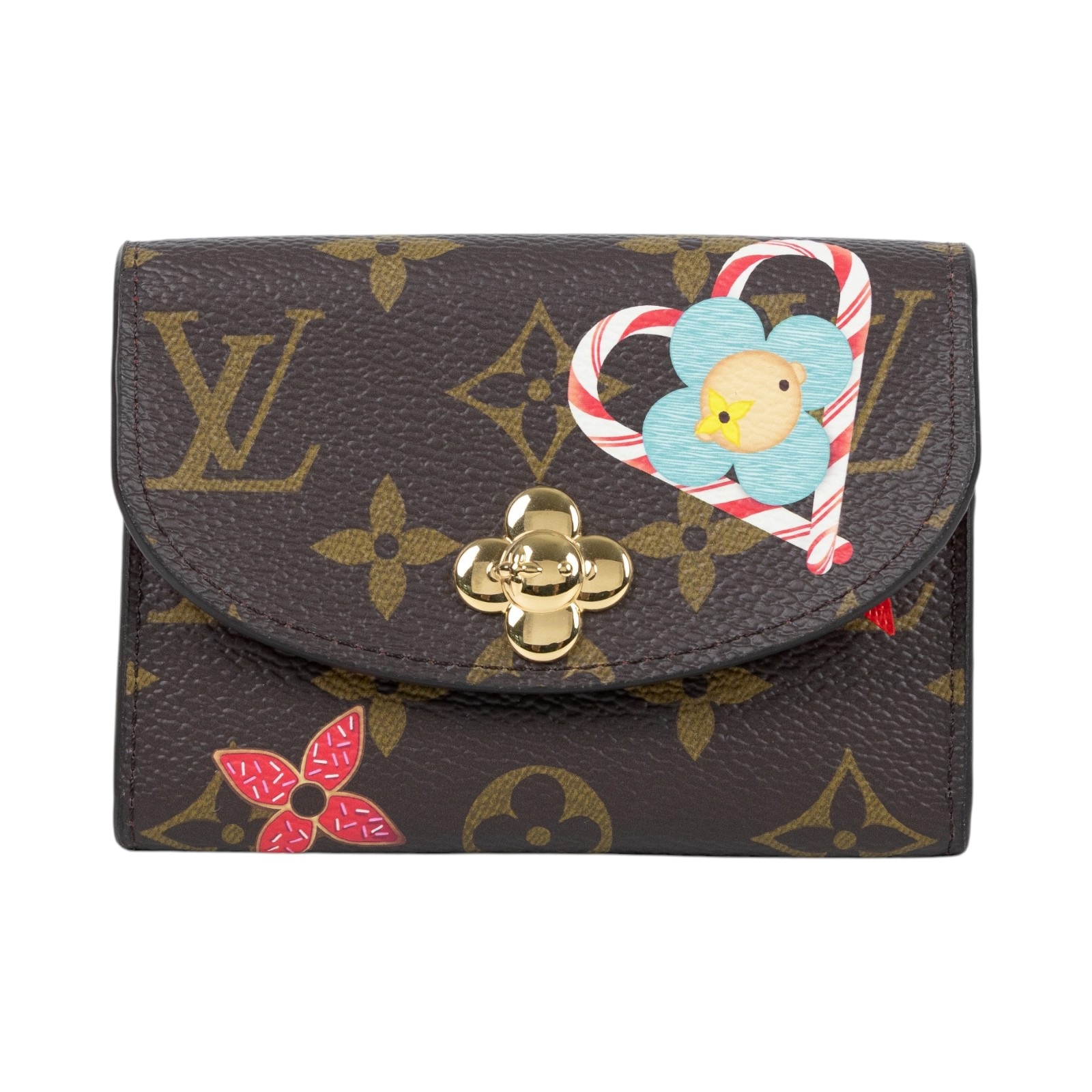 路易威登 LOUIS VUITTON Rosalie 零錢包 經典帆布 Candy Red M12220 晶片款  原廠盒子/防塵袋