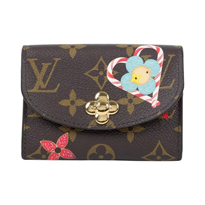 路易威登 LOUIS VUITTON Rosalie 零錢包 經典帆布 Candy Red M12220 晶片款  原廠盒子/防塵袋