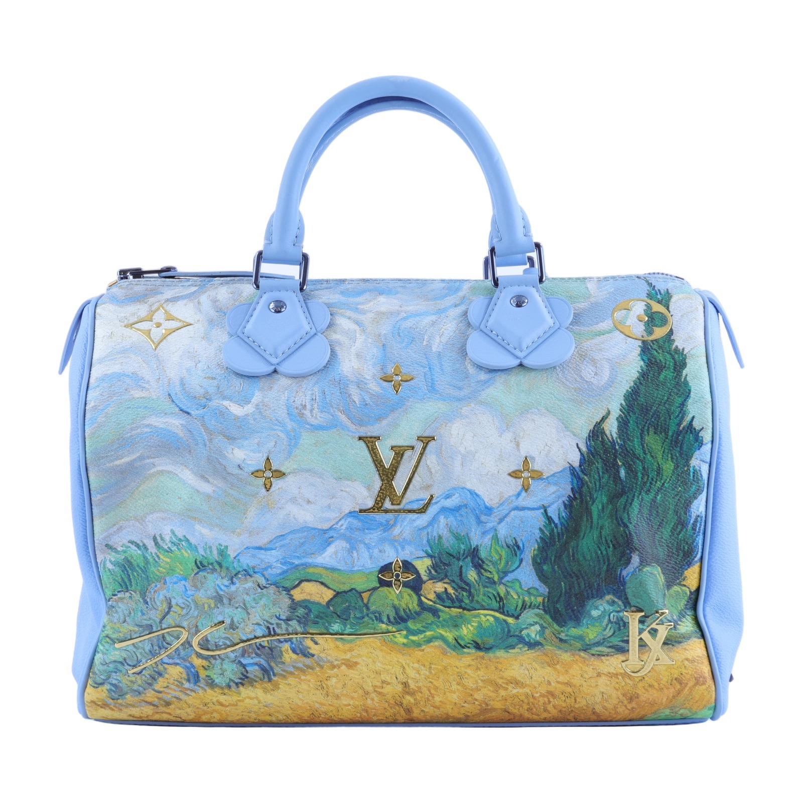 路易威登 LOUIS VUITTON 梵谷 SPEEDY 30 手提包 M43314 藍聯名梵谷SPEDDY30 原廠盒子/防塵袋/鎖組