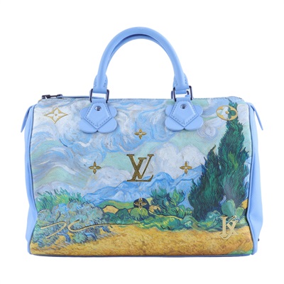 路易威登 LOUIS VUITTON 梵谷 SPEEDY 30 手提包 M43314 藍聯名梵谷SPEDDY30 原廠盒子/防塵袋/鎖組