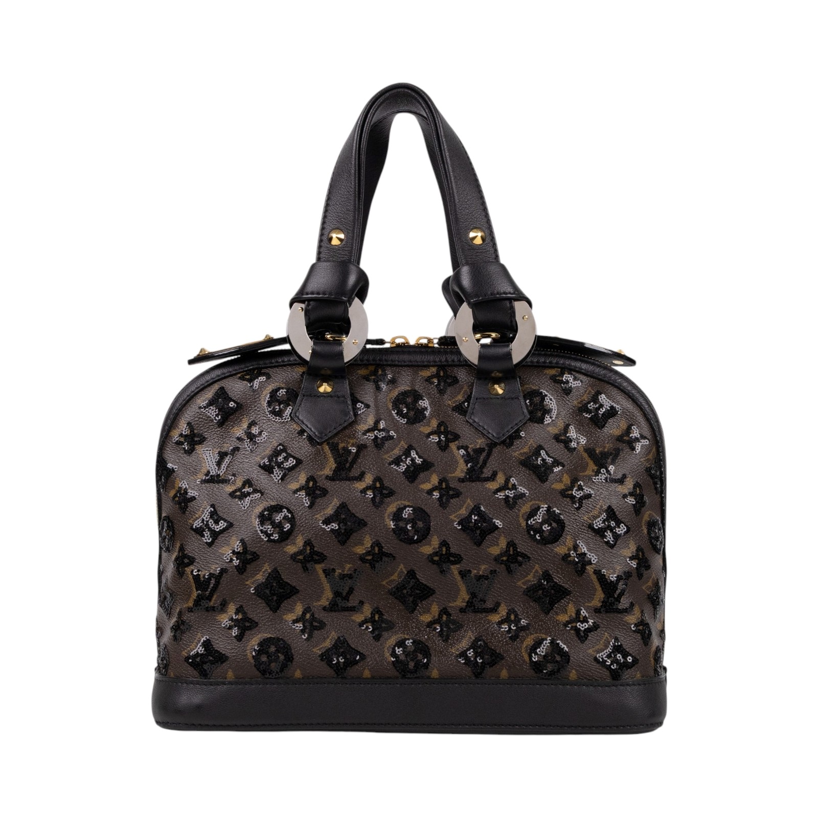 路易威登 LOUIS VUITTON Alma PM 手提包 肩背包 斜背包 貝殼包  M40246 黑亮片原花ALMA 防塵袋