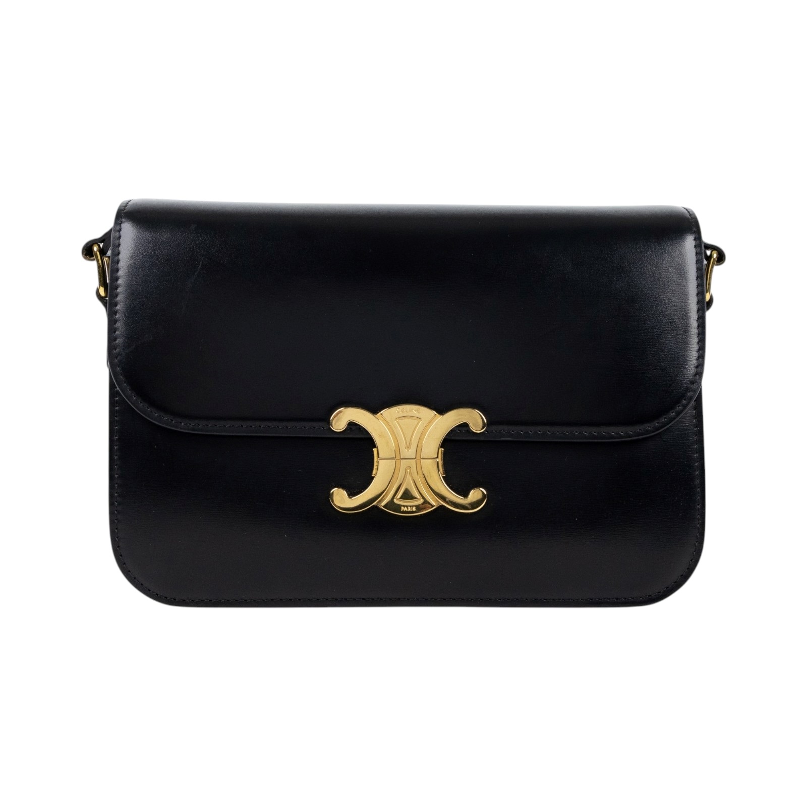 思琳 CELINE 亮面牛皮革 Classique Triomphe 凱旋門 肩背包 187363BF4  防塵袋/購買證明