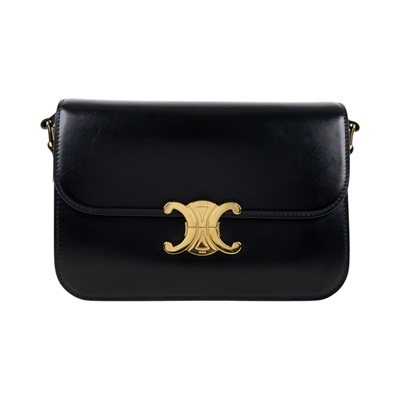 思琳 CELINE 亮面牛皮革 Classique Triomphe 凱旋門 肩背包 187363BF4  防塵袋/購買證明