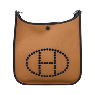 愛馬仕 Hermes Evelyne Bag 伊芙琳包 29 馬蹄型 EV29 W TS 009 AU W刻棕帆布EVELYNE 29 原廠盒子/防塵袋/背帶