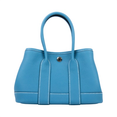 愛馬仕 Hermes Neo Garden Party 花園派對包 23 銀色五金 牛仔藍 H086729CKD2 /G TS 008 AU  原廠盒子/防塵袋/購買證明