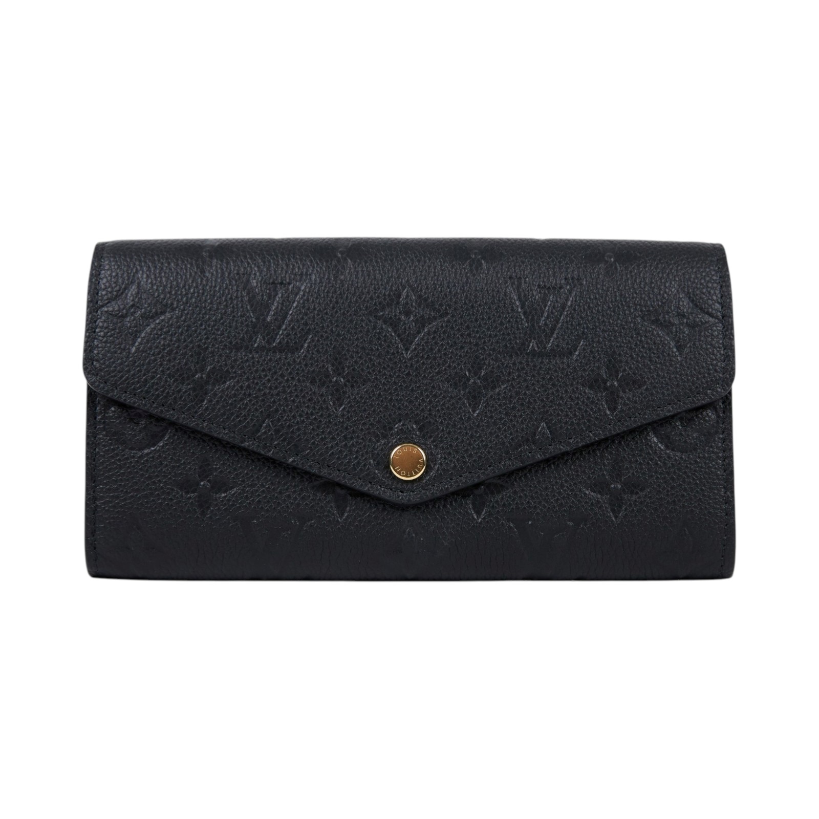 路易威登 LOUIS VUITTON Sarah 錢包 壓花牛皮 黑色 M82257 晶片款 黑壓紋SARAH長夾 原廠盒子/購買證明