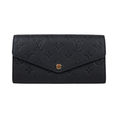 路易威登 LOUIS VUITTON Sarah 錢包 壓花牛皮 黑色 M82257 晶片款 黑壓紋SARAH長夾 原廠盒子/購買證明
