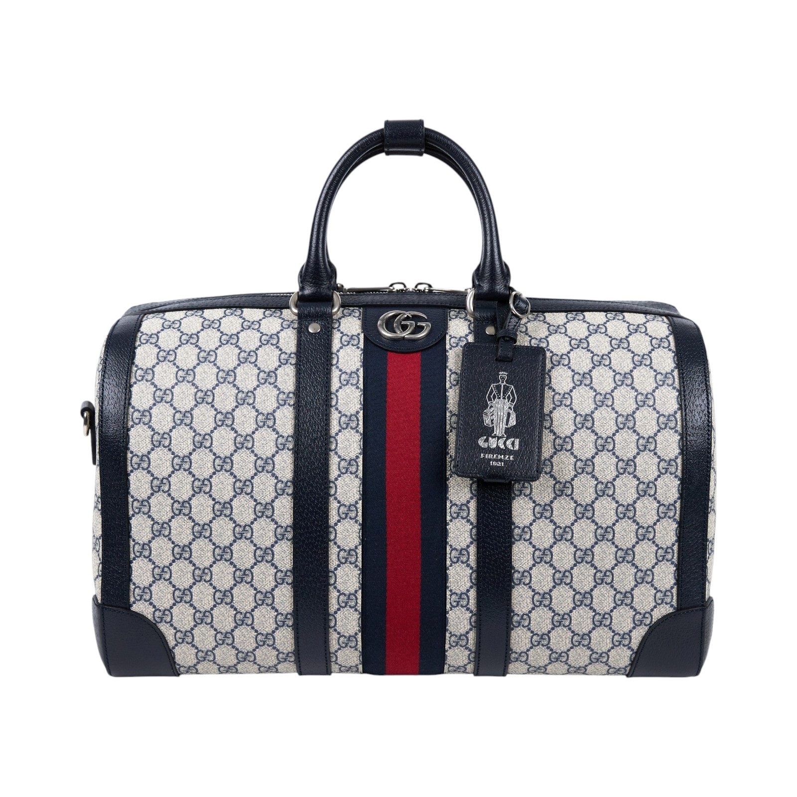 古馳 GUCCI Savoy 旅行袋 手提包 波士頓包 中型 724642 9C2SN 黑邊G紋SAVOY旅行袋 防塵袋/背帶/鎖組