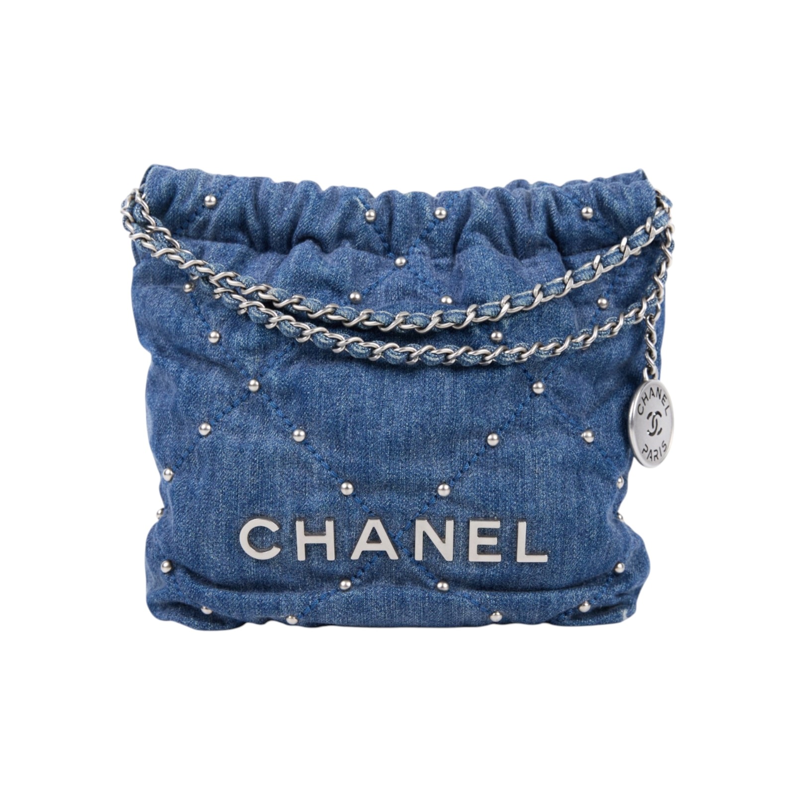香奈兒 CHANEL 22 迷你 束口包 AS3980 B16649 晶片款 牛仔珍珠22包 MINI 新款 原廠盒子/購買證明