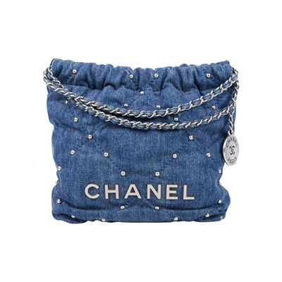 香奈兒 CHANEL 22 迷你 束口包 AS3980 B16649 晶片款 牛仔珍珠22包 MINI 新款 原廠盒子/購買證明