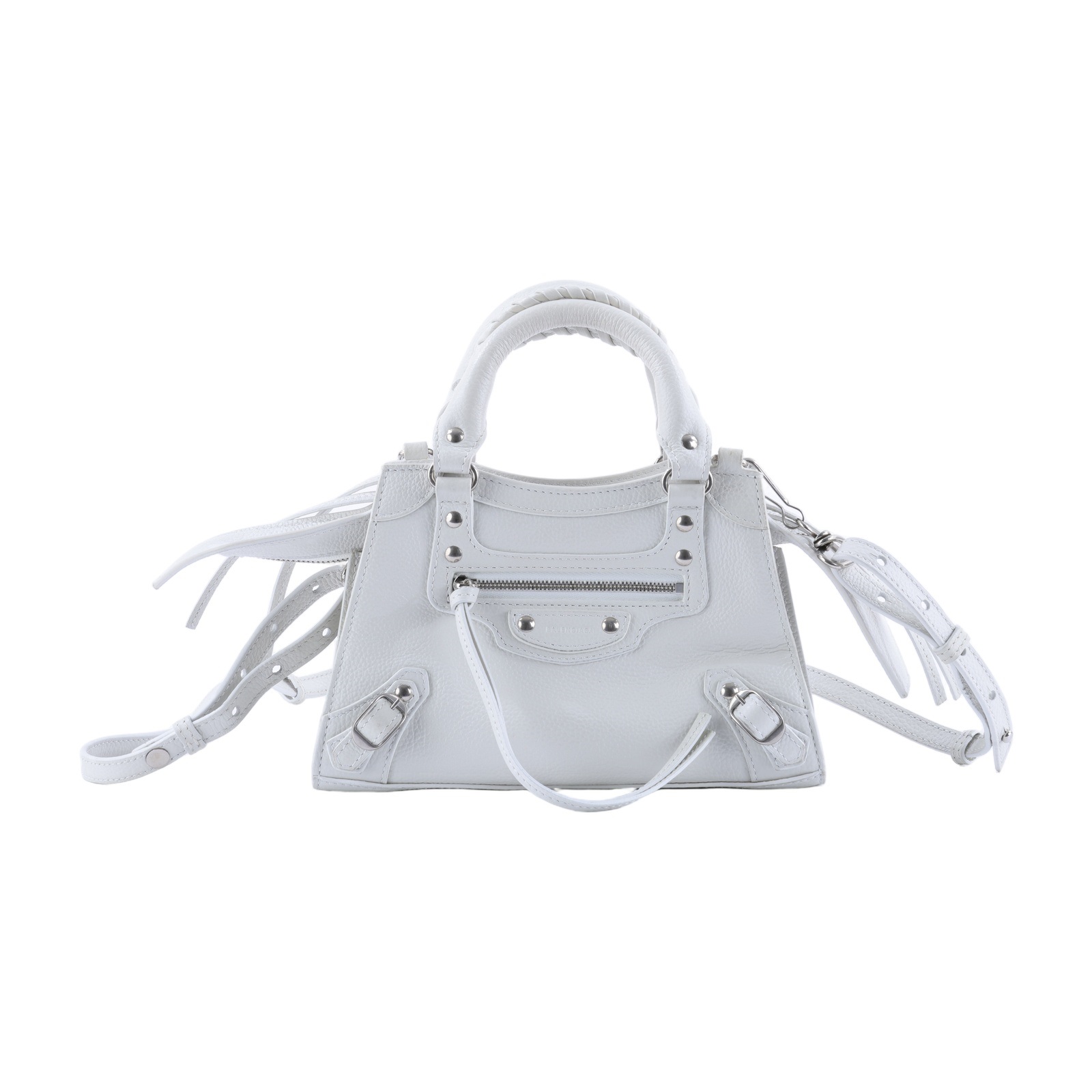 巴黎世家 BALENCIAGA Neo Classic Mini 機車包 698067 白NEO CLASSIC MINI機車包 背帶