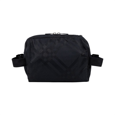 博柏利 BURBERRY ML BELT BAG NJ2 尼龍斜背包 腰包 8083446 黑尼龍格紋腰包 無附屬品