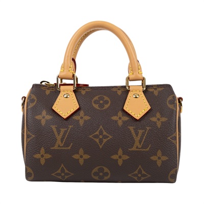 路易威登 LOUIS VUITTON Nano Speedy 原花 手提 肩背包 M81085 原花NANO SPEEDY 原廠盒子/背帶