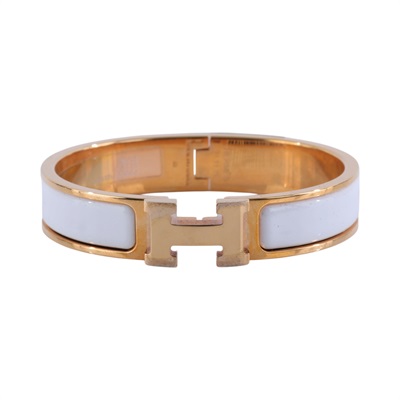 愛馬仕 Hermes Clic H PM 手環 白色 H700001FO31PM /FI1129 白金CLIC H手環 原廠盒子/防塵袋