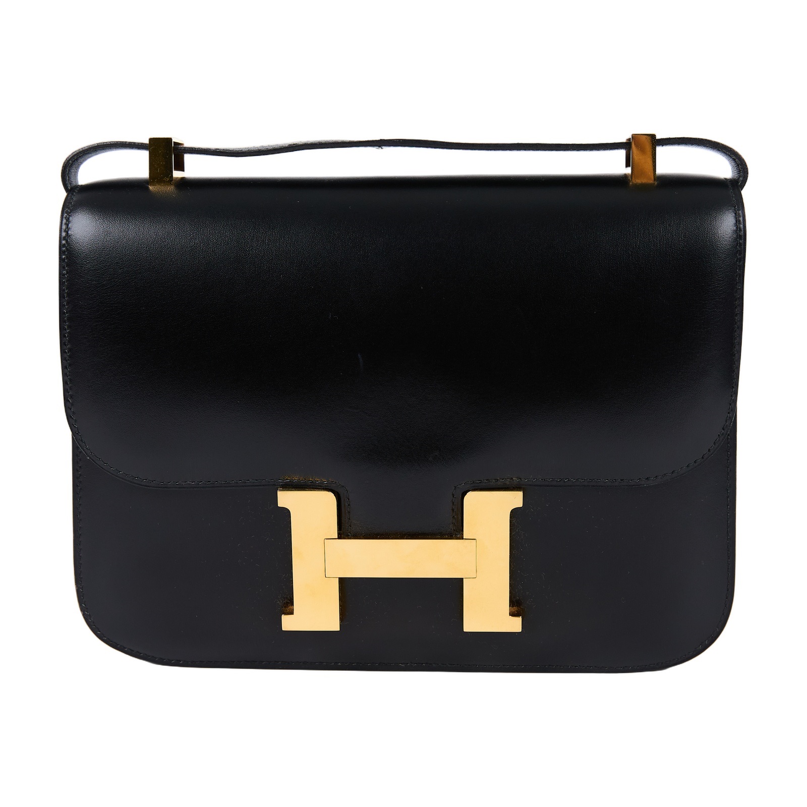 愛馬仕 Hermes Constance Bag 康康包 24 CN24 OX OX刻 黑金CONSTANCE 24 BOX皮 防塵袋