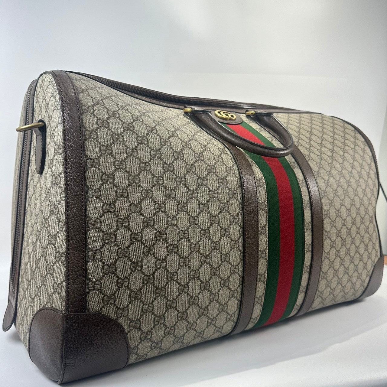 古馳 GUCCI Savoy 大型 旅行袋 724567 GG紋行李袋 防塵袋/背帶/鎖組/行李吊牌