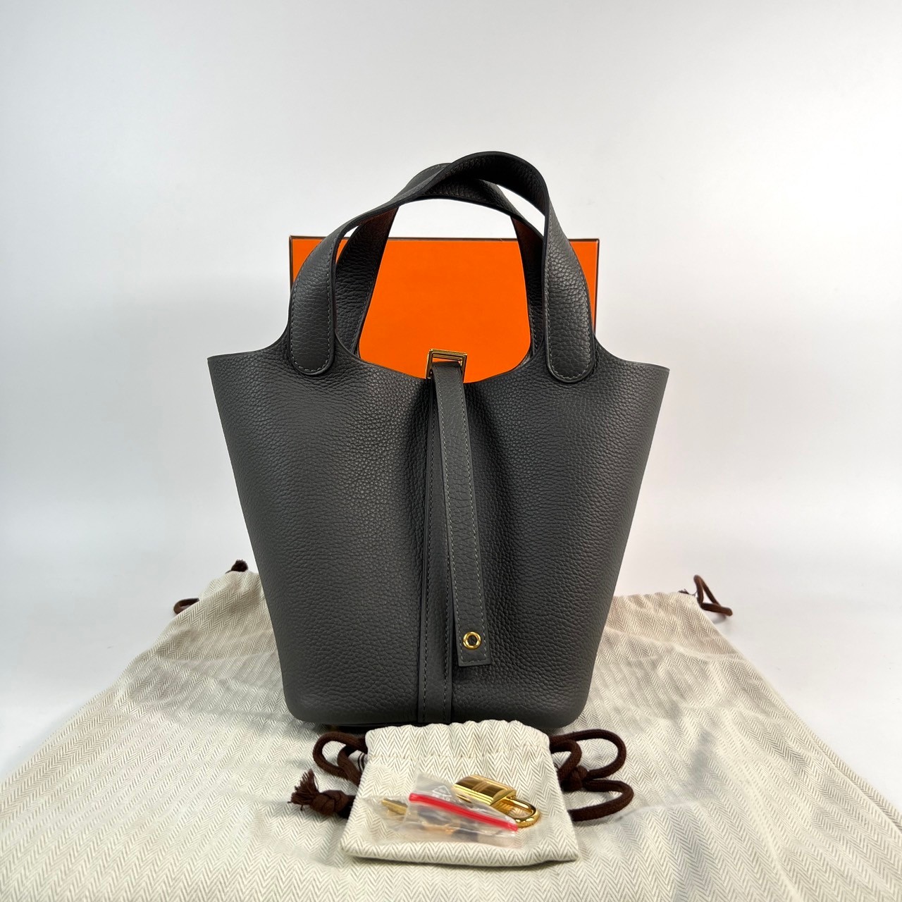 愛馬仕 Hermès Picotin Lock 18 菜籃子包 PT18 U刻 石墨灰PICOTIN18 原廠盒子/DUSTBAG