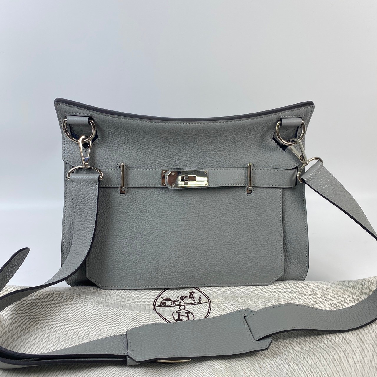 愛馬仕 Hermès Jypsiere 吉普賽包 31 JY31 A刻 灰拚藍JYPSIERE31 防塵袋