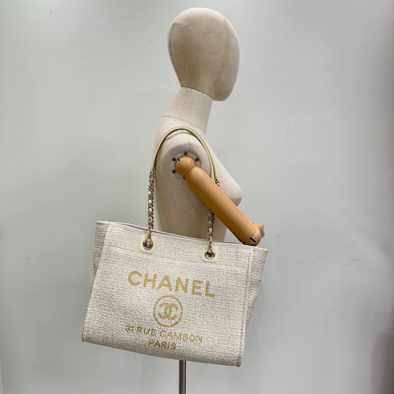 香奈兒 CHANEL 沙灘 托特包  白沙灘包 保證卡